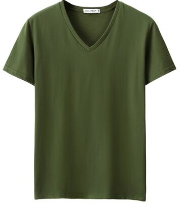 Custom Made Printed Or Embroidery V Neck T Shirts In Cotton Material