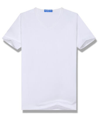 Custom Made Printed Or Embroidery V Neck T Shirts In Cotton Material
